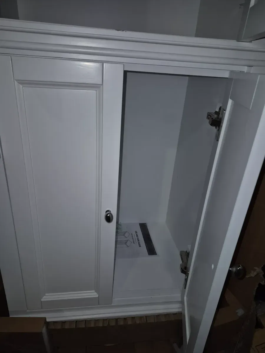 Naples 24 in. W x 17 in. D x 74 in. H White Freestanding Linen Cabinet - image 4