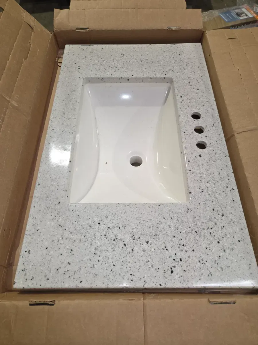 Sedgewood 30.5 in. W x 18.75 in. D x 34.375 in. H Single Sink Bath Vanity in White with Arctic Solid Surface Top - image 2