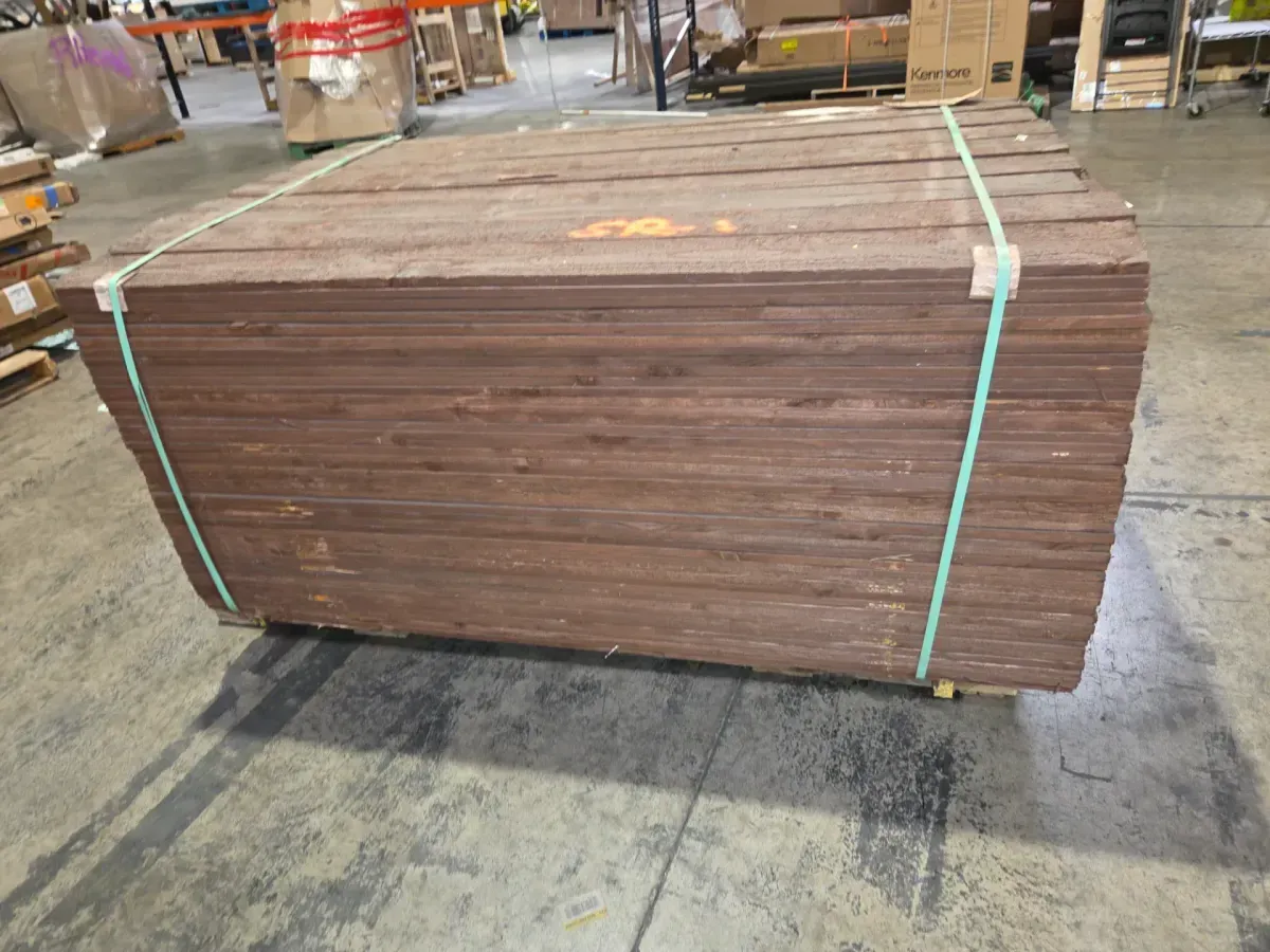 *** pallet of 396***3/4 in. x 5-1/2 in. x 6 ft. Prefinished Brown Douglas Fir Dog-Ear Wood Fence Picket - image 1