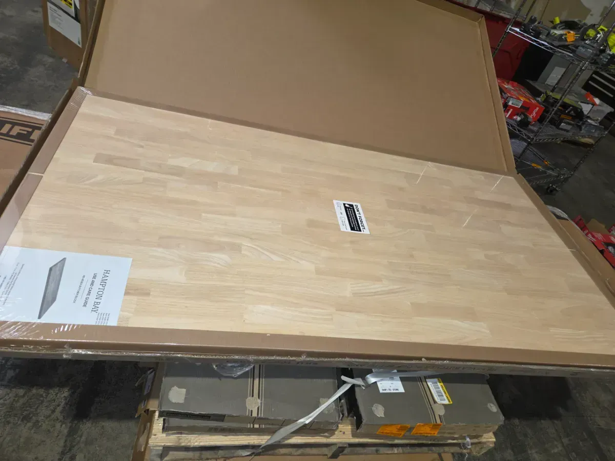 6 ft. L x 39 in. D Unfinished Hevea Butcher Block Countertop Island with Standard Edge - image 3