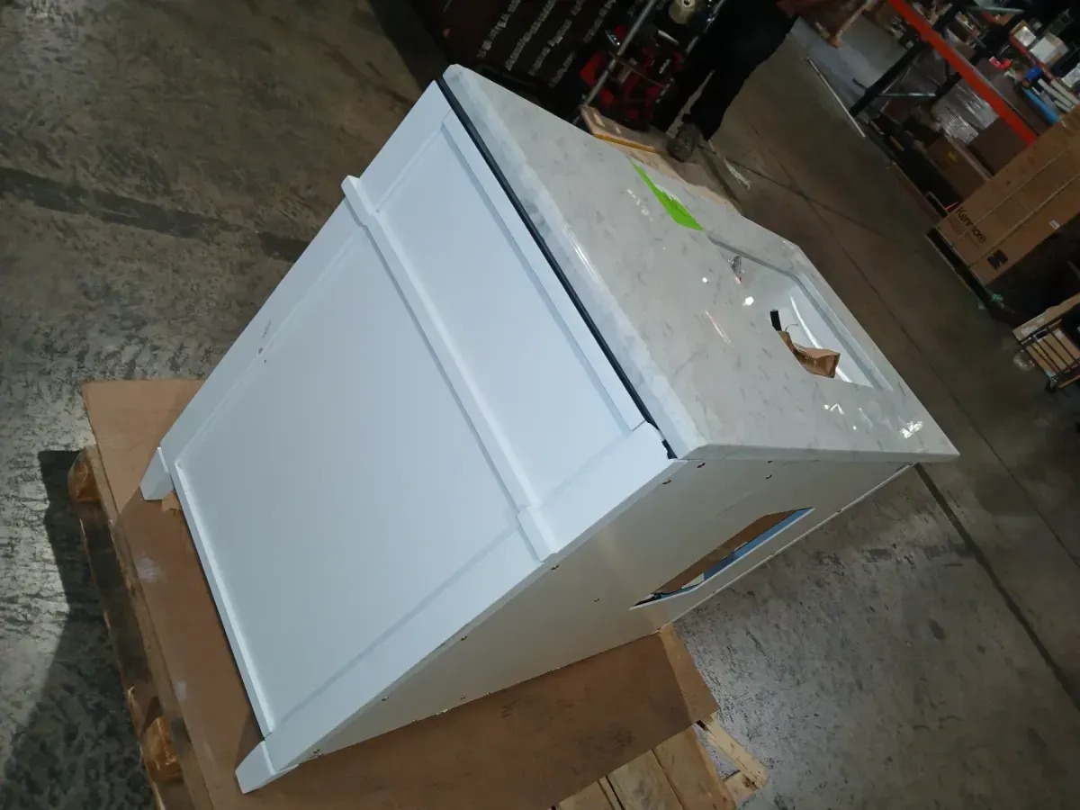 Caville 42 in. Single Sink Freestanding White Bath Vanity with Carrara Marble Top (Assembled) - image 6