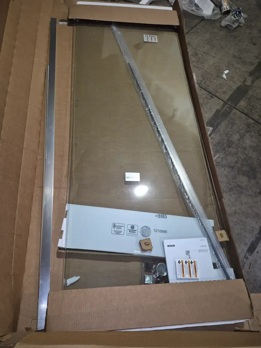 Cursiva 56-60 in. W x 78 in. H Sliding Frameless Shower Door in Bright Polished Silver with 5/16 in. Thick Clear Glass - image 3