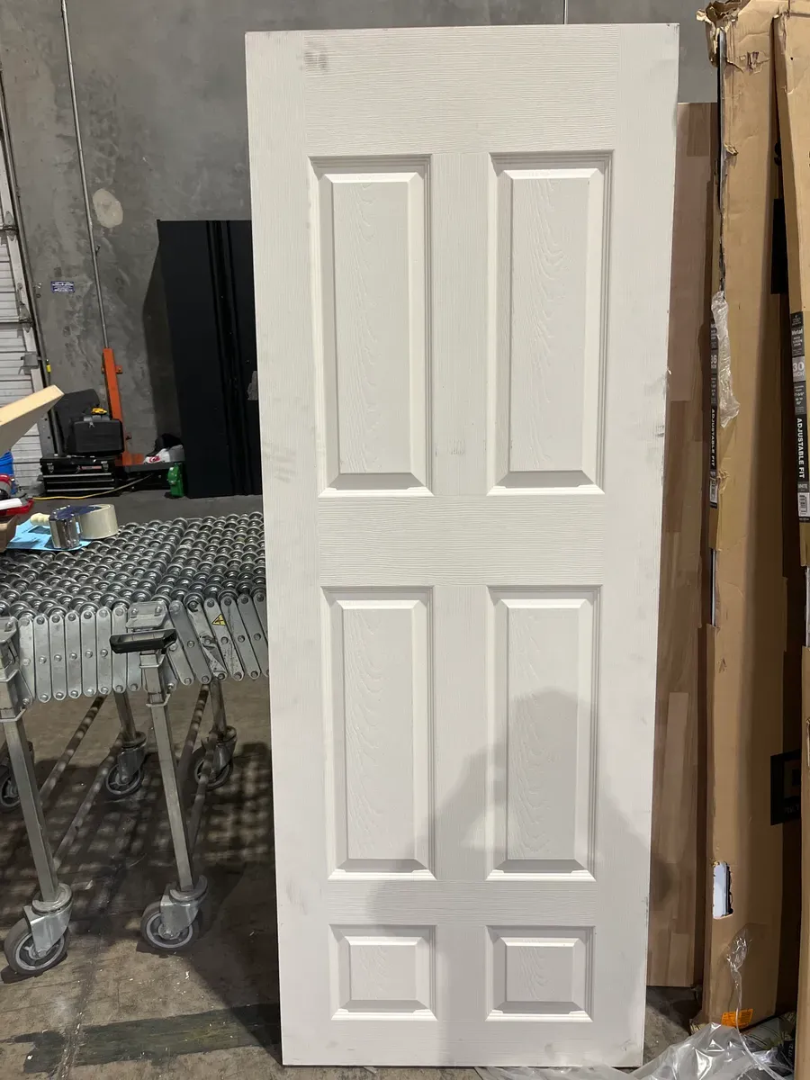 Masonite Textured 6-Panel Hollow Core Primed Composite Interior Door Slab - image 1