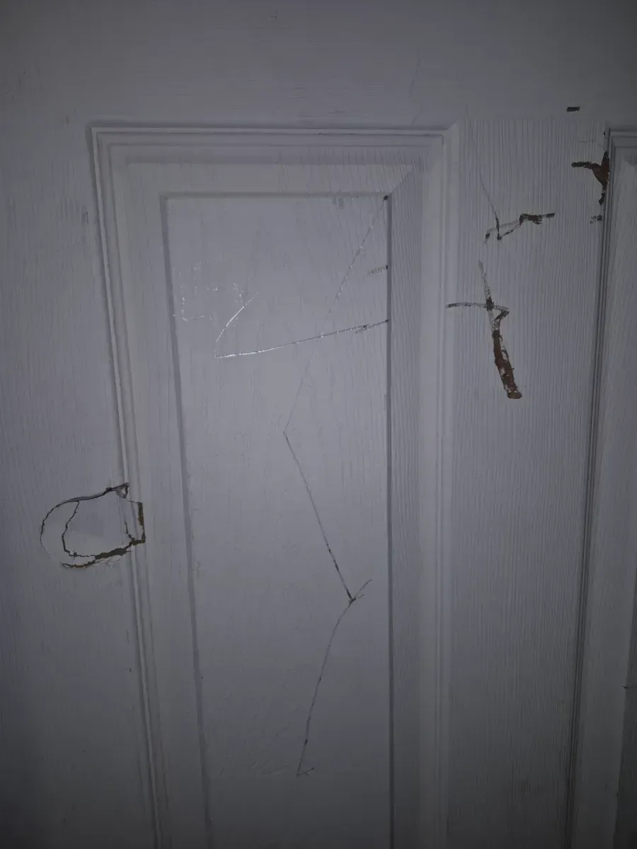 28 in. x 78 in. Textured 6-Panel Hollow Core Primed Composite Interior Door Slab - image 3