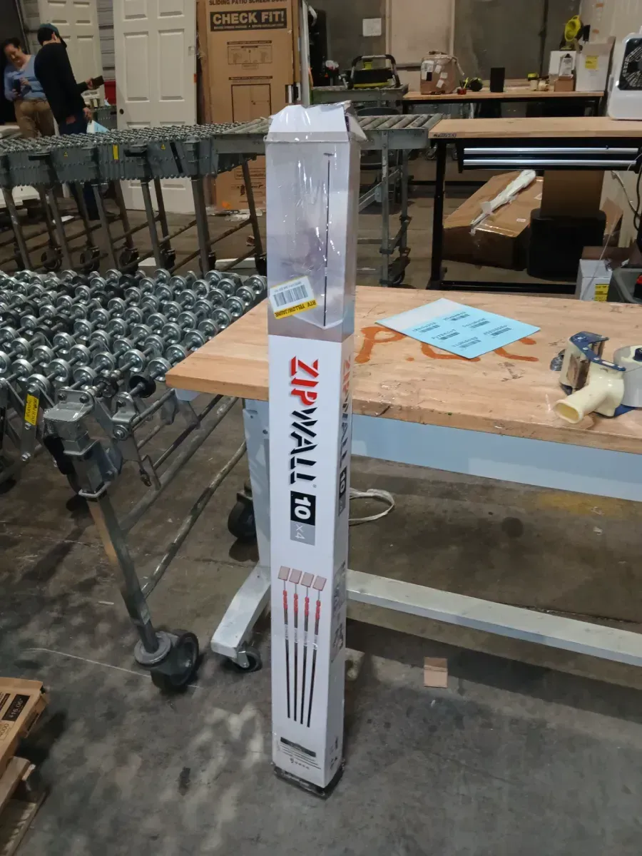 ZipWall 10 ft. Stainless Steel Dust Barrier Poles with 2-Adhesive Zippers and a Carry Bag Black (4-Pack) - image 4