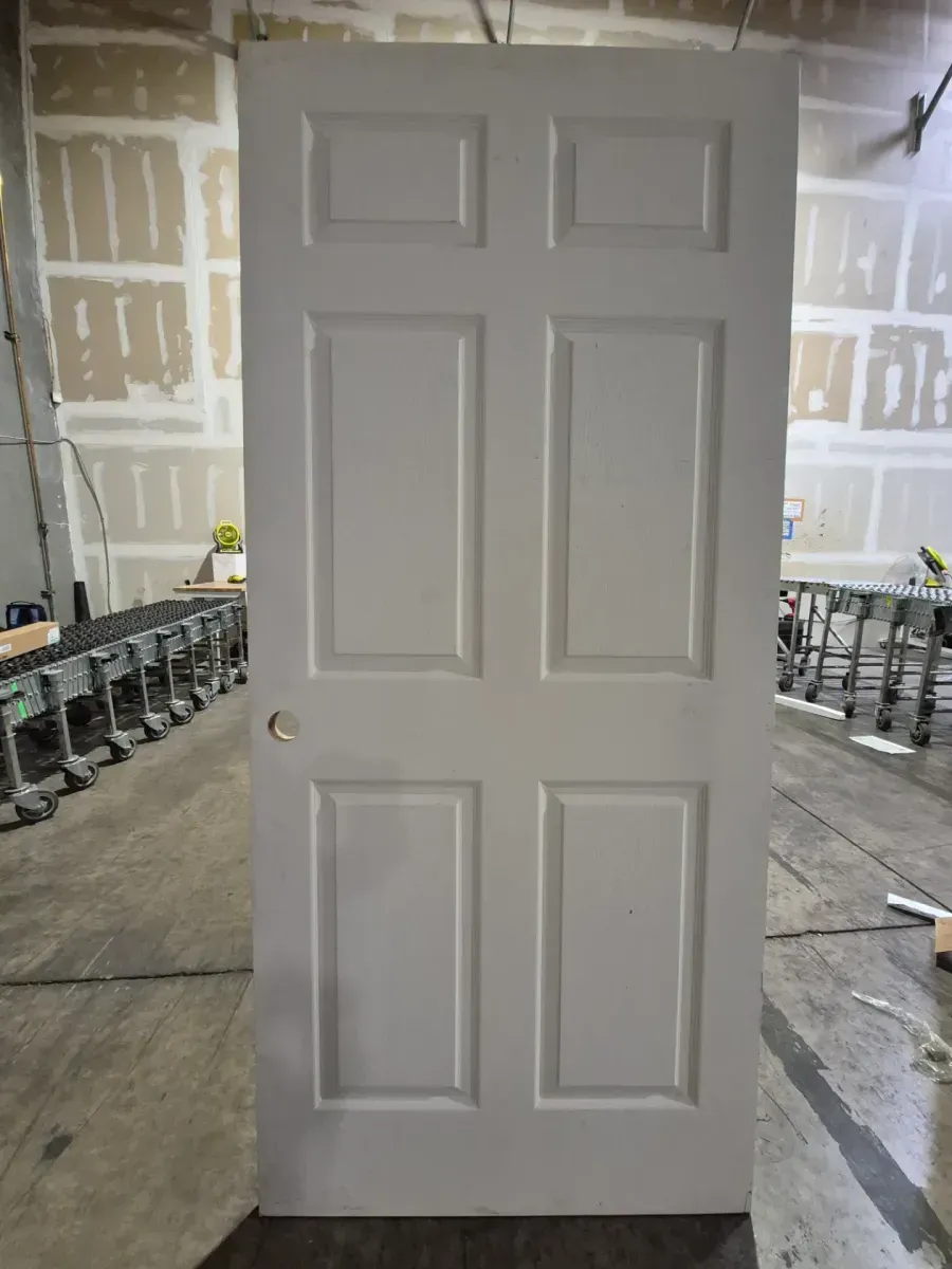 36 in. x 80 in. 6 Panel Colonial Primed Textured Molded Composite Interior Door Slab - image 2