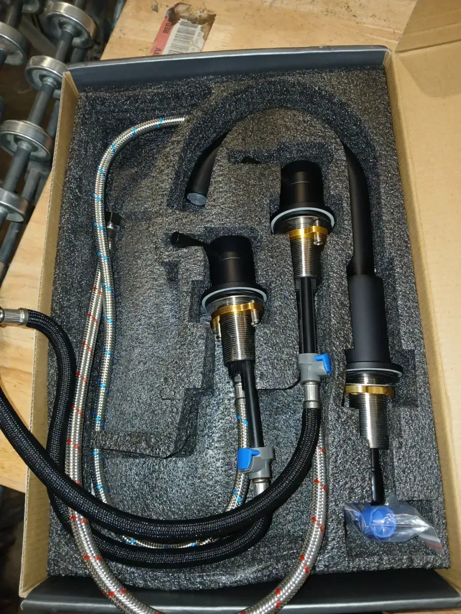 8 in. Widespread 2-Handle Low Arc Bathroom Faucet With Pop drain in Matte Black (2-Pack) - image 2