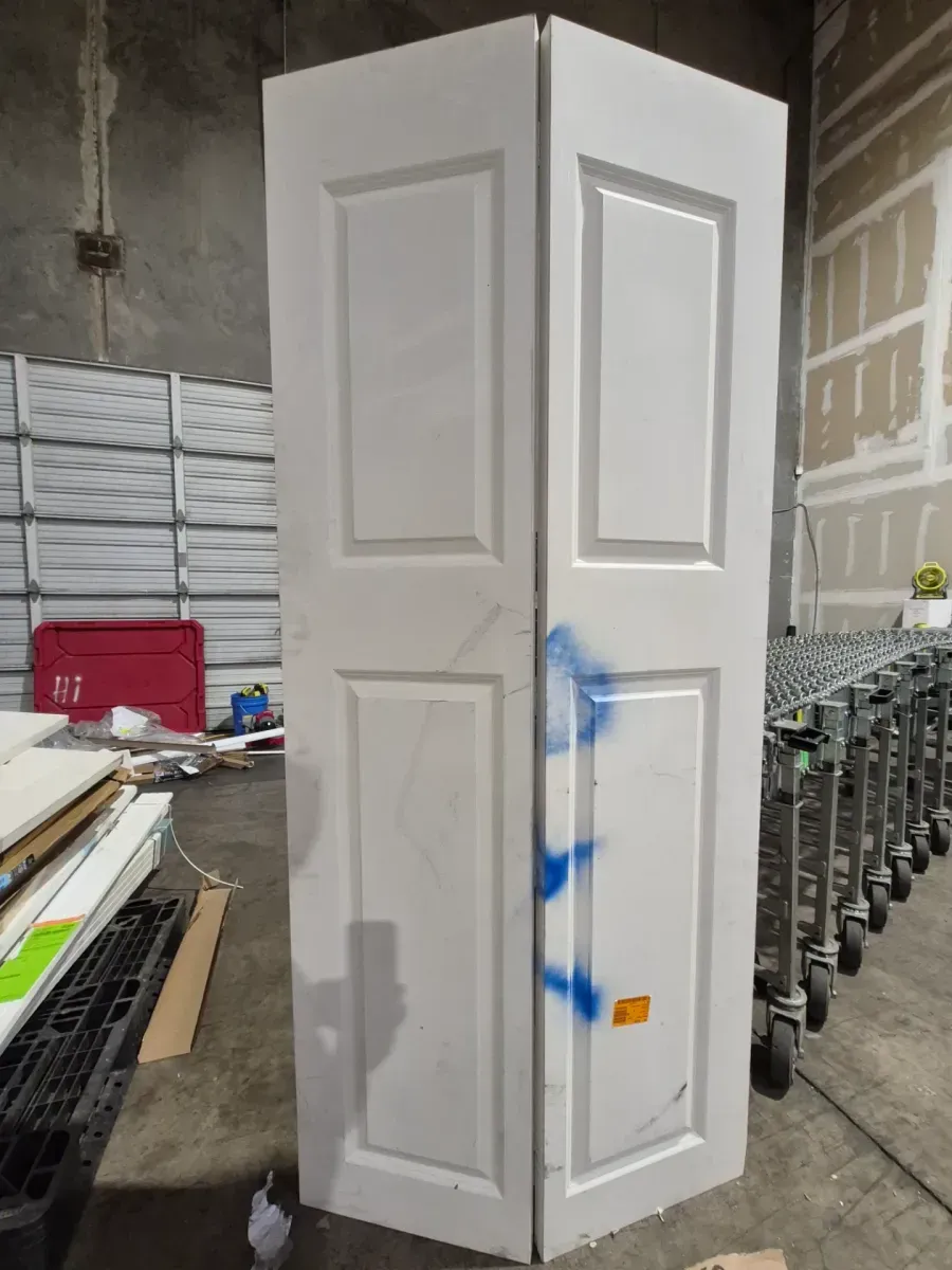  Masonite 35.5 in. x 79 in. 2 Panel Square Top Hollow-Core Primed White Composite Bi-fold Door - image 2