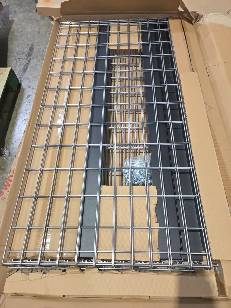 97.5 in. W x 43.75 in. H x 32 in. D Adjustable Height Metal Heavy-Duty Overhead Garage Storage Rack in Black - image 1