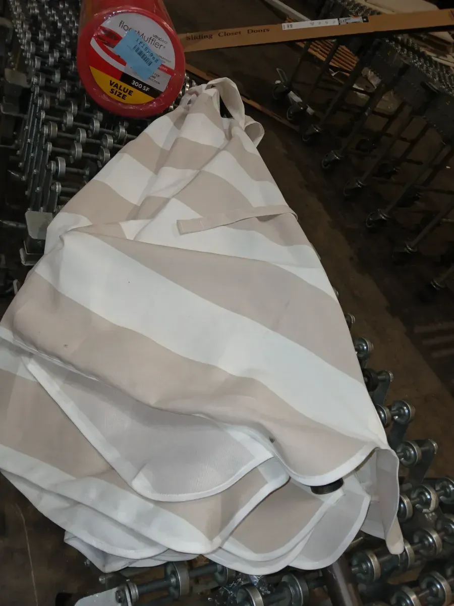 Sun Umbrella with Sun Protection – White/Beige - image 1