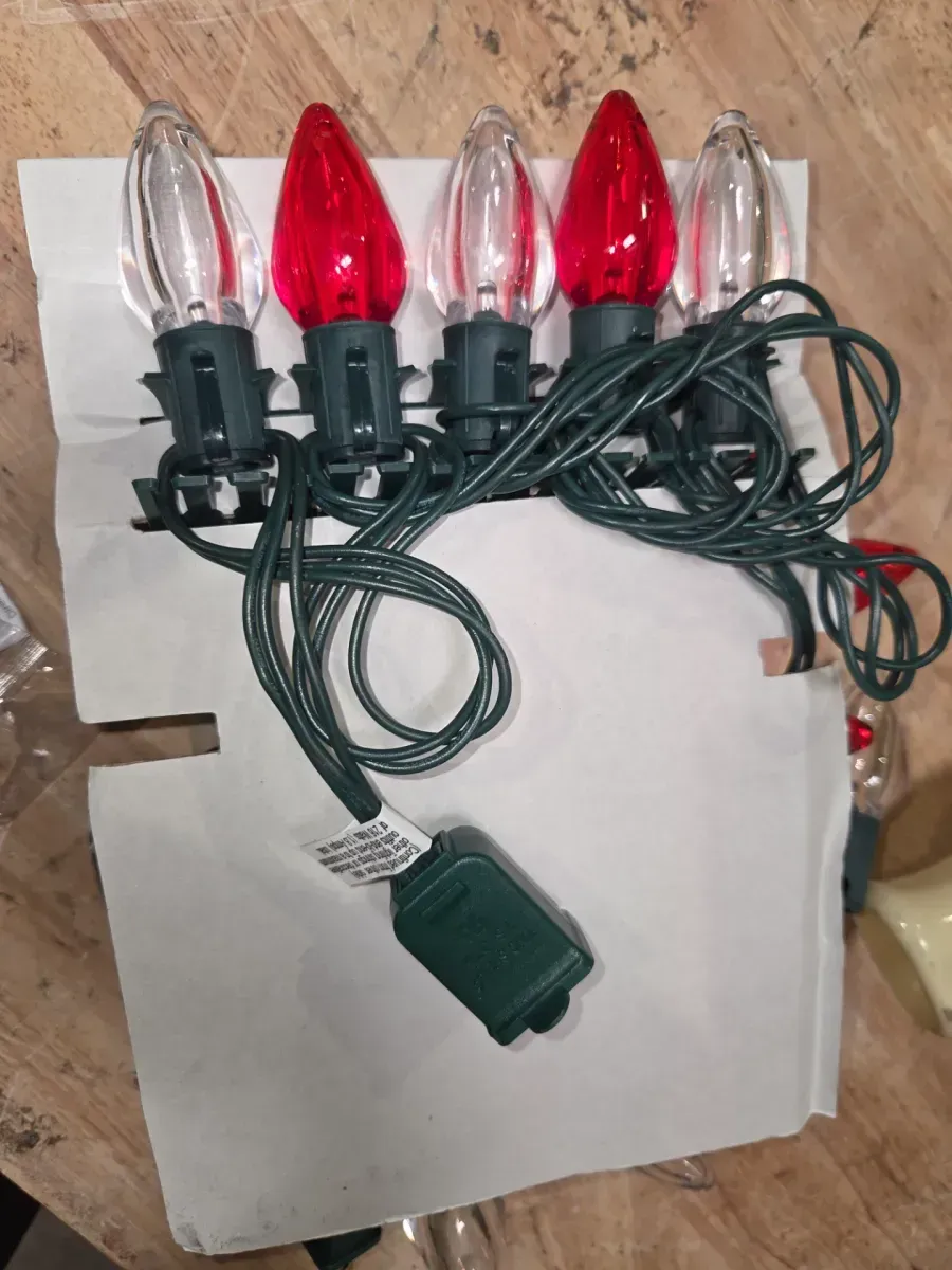 Home Holiday Accent 24L Red and Warm White Smooth C9 Steady Lit LED Lights Home Accents Holiday - image 5