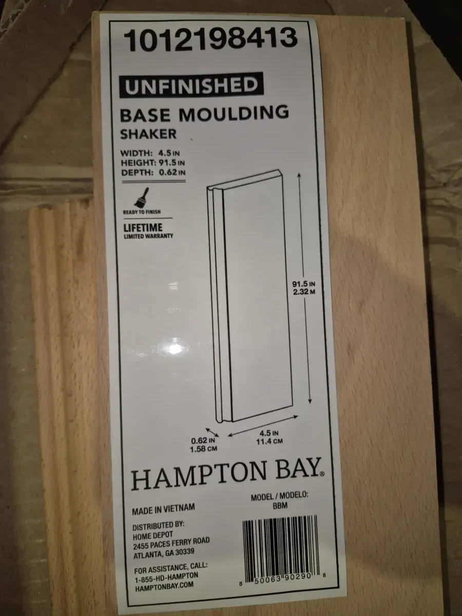 (Pack oh 2 )91.5 in. W x 4.5 in. H Base Moulding in Unfinished for CLICKREADY Technology - image 4