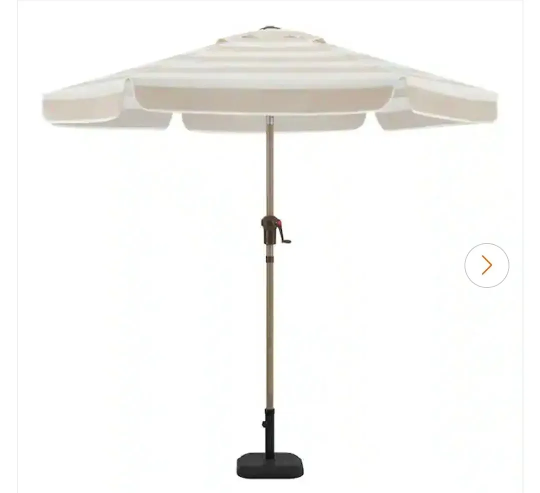  *** It has no support*** 7.5 ft. Steel and Aluminum Market Crank and Tilt Outdoor Patio Umbrella in Tan - image 1