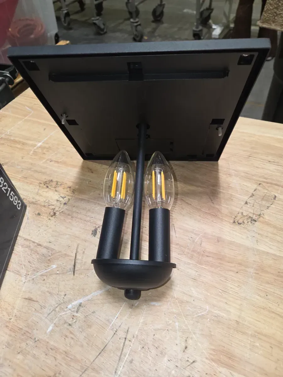 ***It's missing the base.***14in. H Black Outdoor Solar Post Light with Wall Sconce and Pier Base Mount - image 4