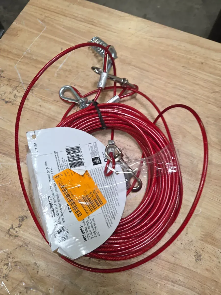 1/8 in. x 75 ft. Galvanized Dog Run Cable Exerciser Kit - image 4