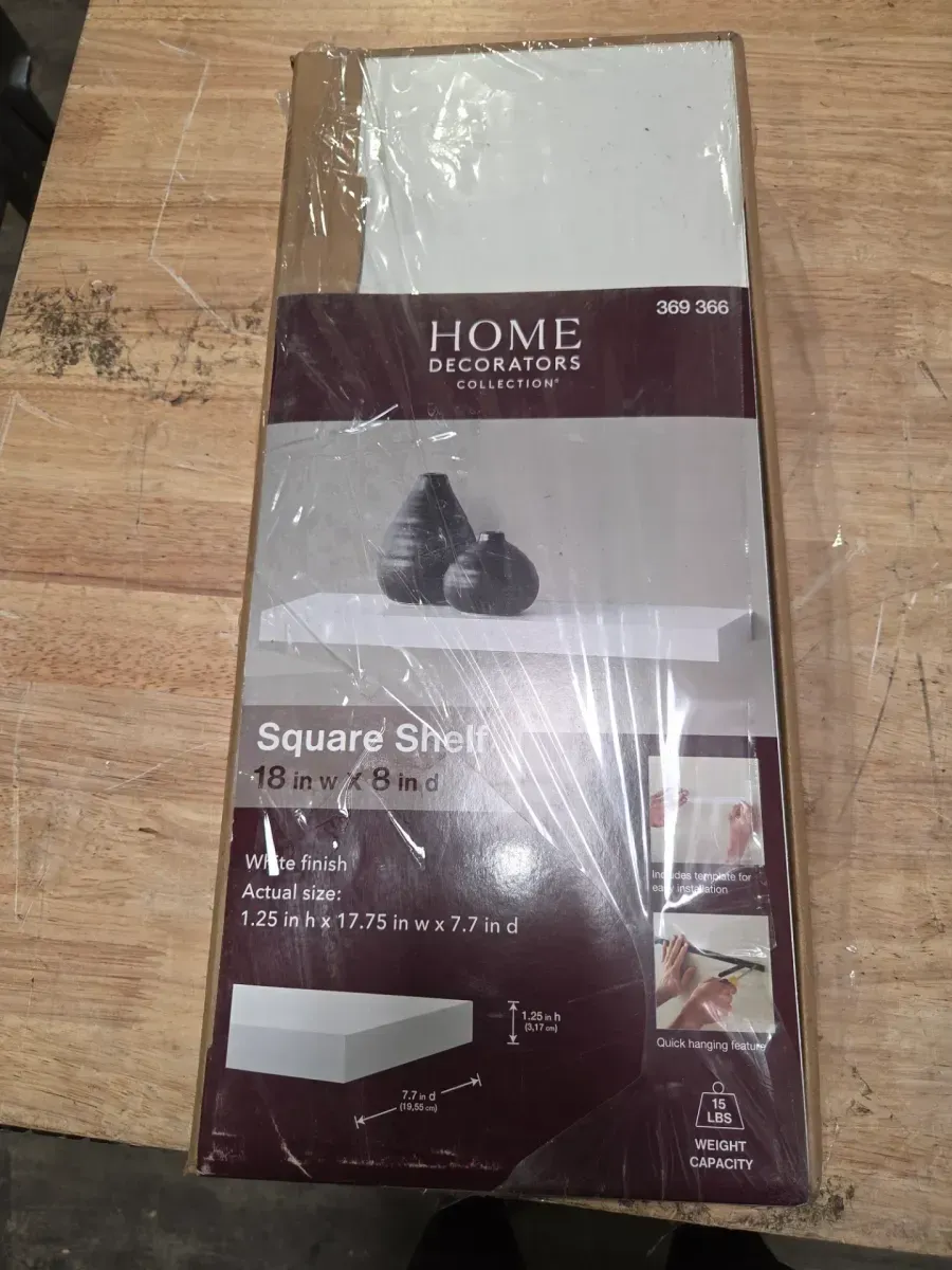 Slim Line 1-Piece 8 in. D x 18 in. L x 1-1/4 in. MDF White Floating Shelf - image 5