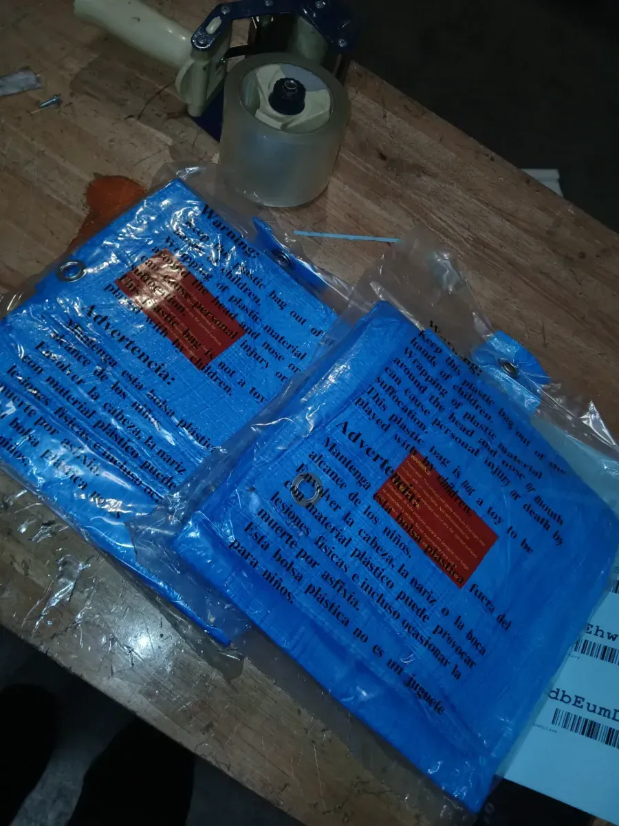 *** pack of 10 *** 8 ft. W x 10 ft. L Blue Light Duty Tarp - image 2