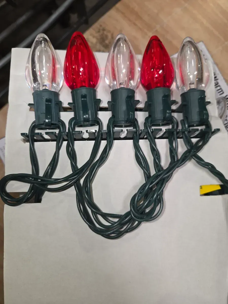 Home Holiday Accent 24L Red and Warm White Smooth C9 Steady Lit LED Lights Home Accents Holiday - image 1