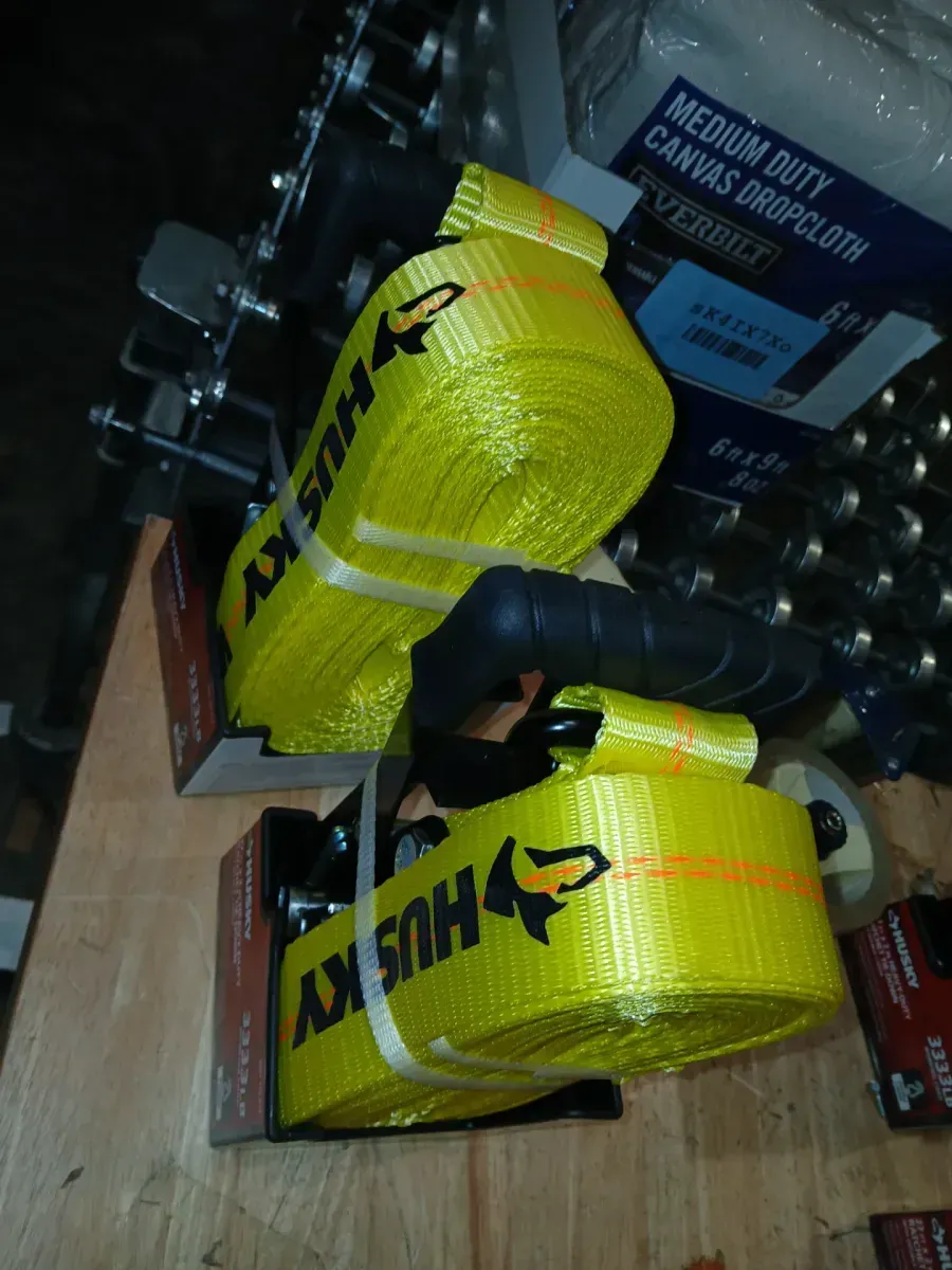 12 ft x 1 in Ratchet Tie-Down Straps w/  S-Hook & 27 ft x 2 in Heavy-Duty Ratchet Tie-Down Strap w/ J Hook Combo (5-Pc) - image 2