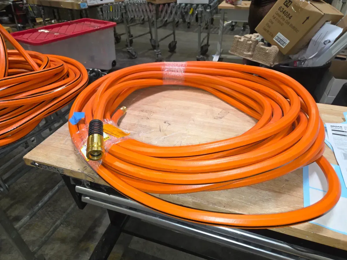 Husky 5 in. Brass Twist Nozzle, 3/4 in. x 100 ft. Max Duty Hose, 4500 sq. ft. Sprinkler and 175 ft. Hose Reel Combo - image 2