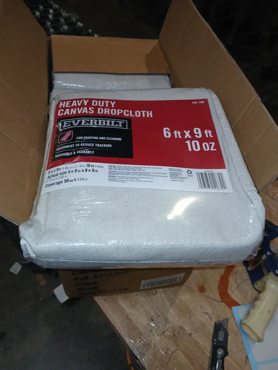 *** Pack of 6 *** 6 ft. x 9 ft. Heavy Duty Canvas Drop Cloth - image 2