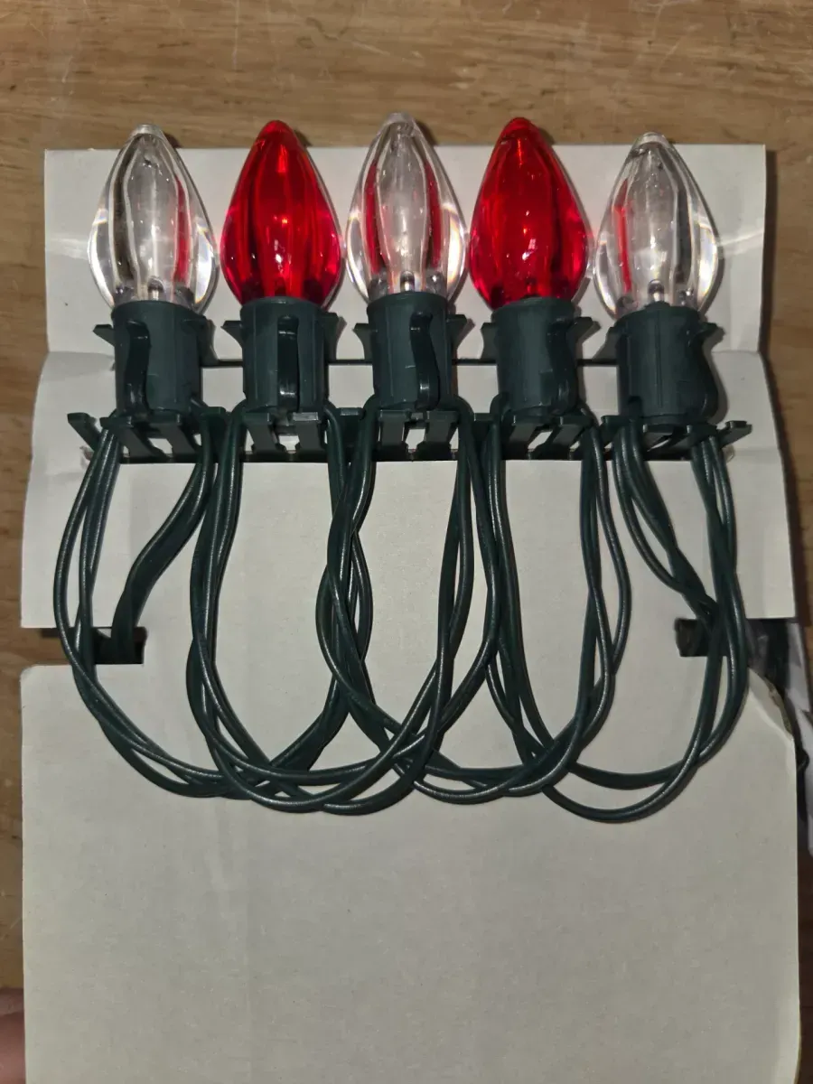 Home Holiday Accent 24L Red and Warm White Smooth C9 Steady Lit LED Lights Home Accents Holiday - image 1