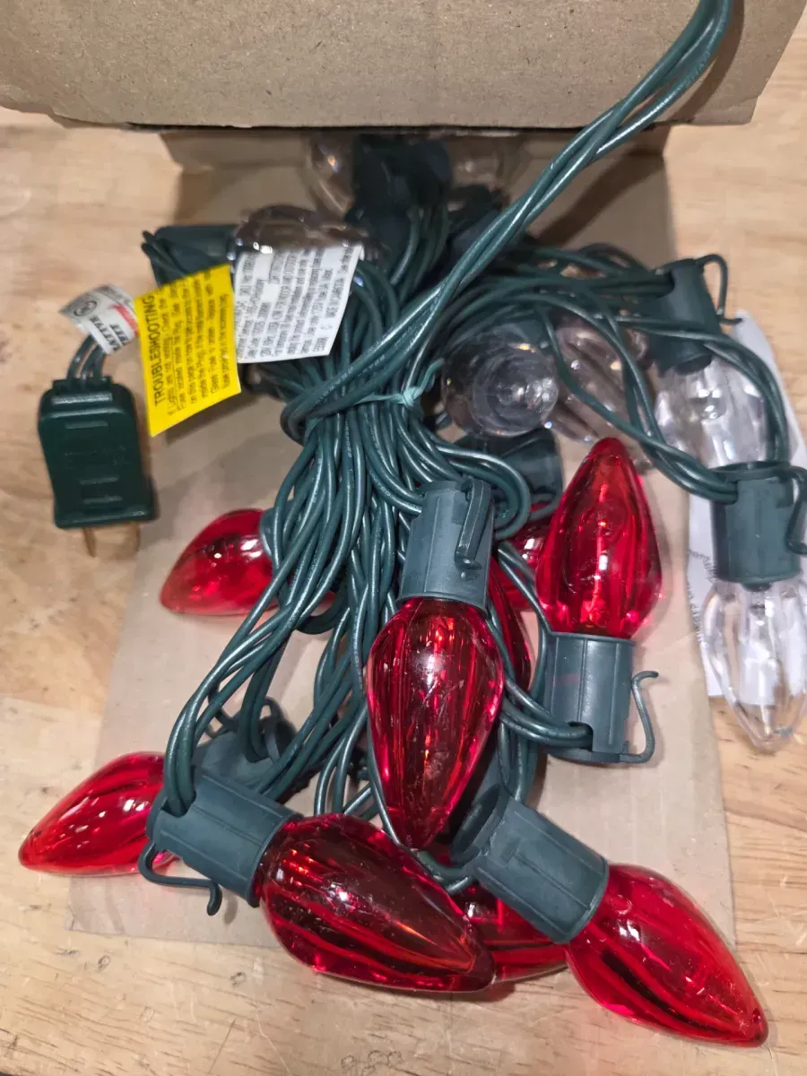 Home Holiday Accent 24L Red and Warm White Smooth C9 Steady Lit LED Lights Home Accents Holiday - image 2