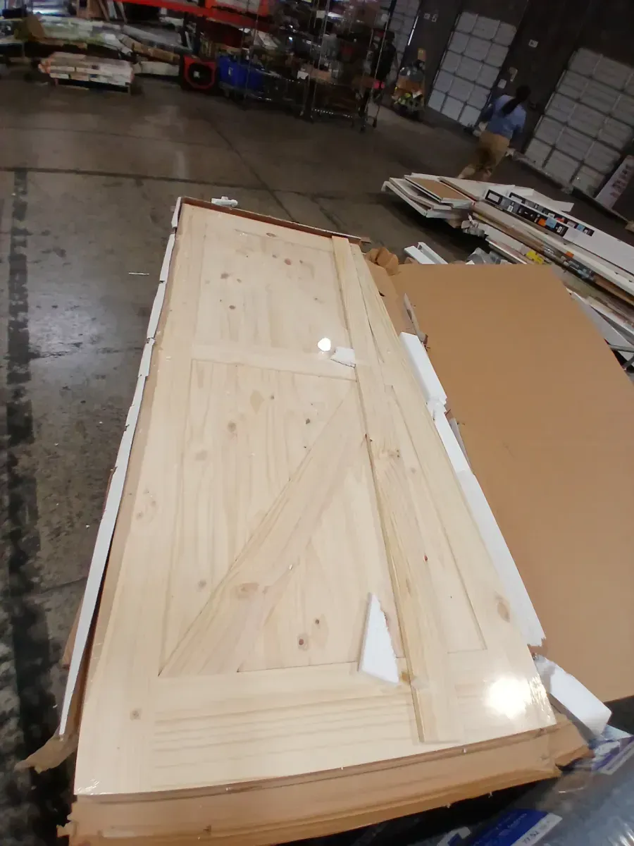 4.8 in. Sliding Barn Door Floor Guide (2-Pack) and 36 in. x 84 in. Interior Sliding Barn Door Slab with Hardware Kit - image 2