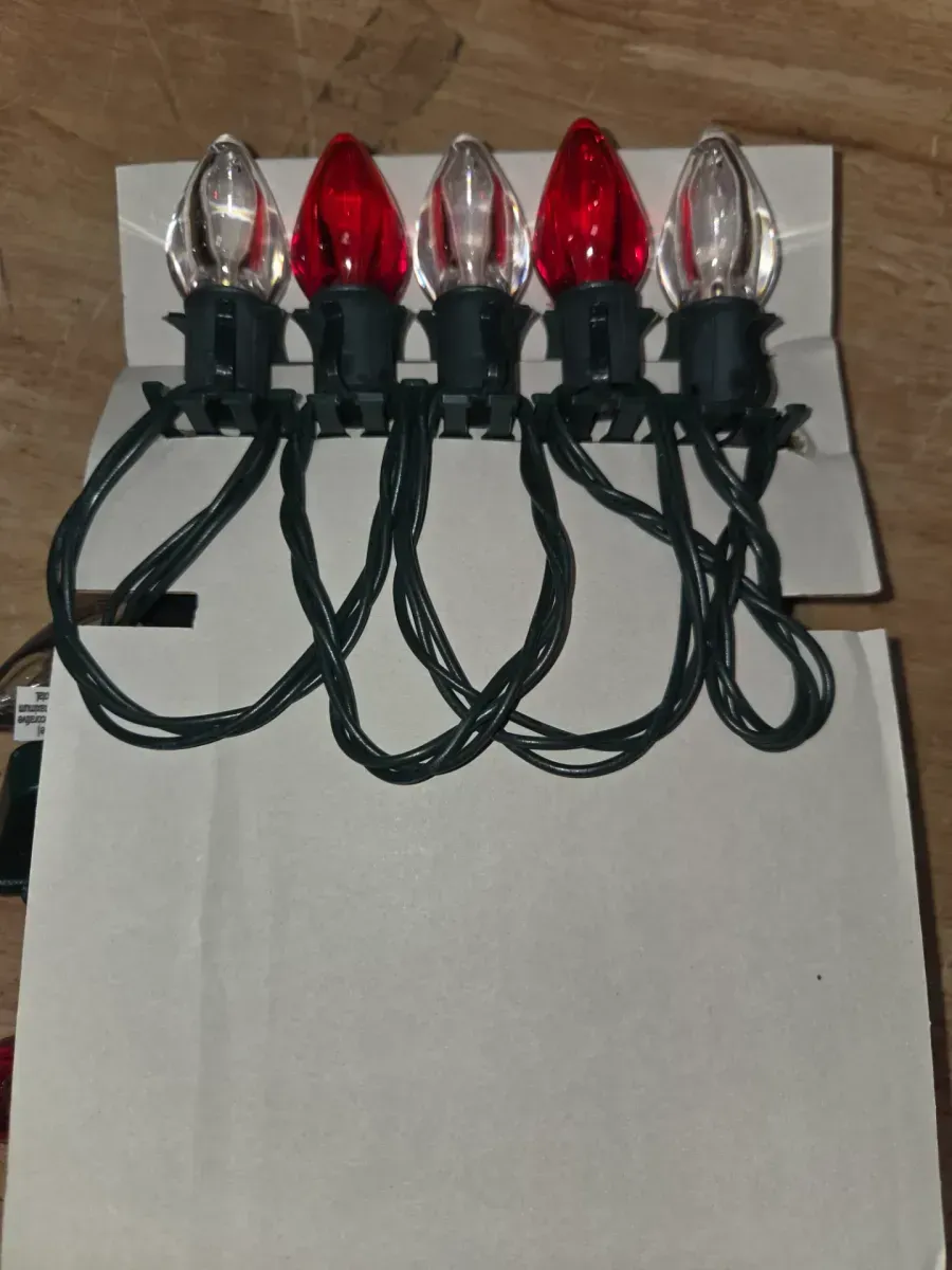 Home Holiday Accent 24L Red and Warm White Smooth C9 Steady Lit LED Lights Home Accents Holiday - image 1