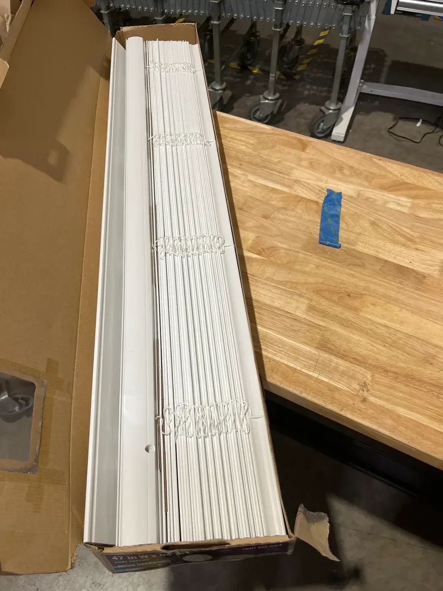 White Cordless Faux Wood Blinds for Windows with 2 in. Slats - 47 in. W x 64 in. L (Actual Size 46.5 in. W x 64 in. L) - image 3