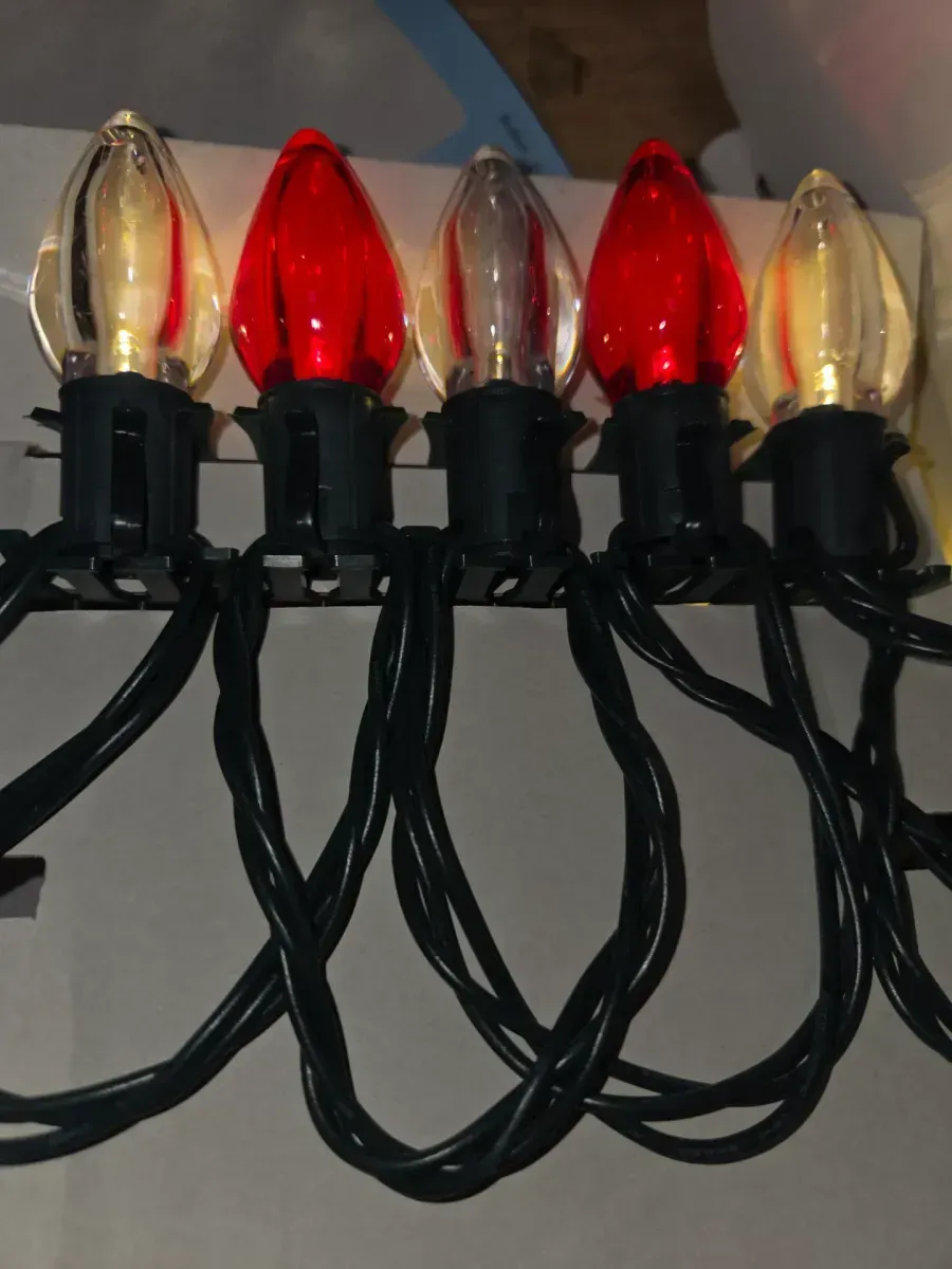 Home Holiday Accent 24L Red and Warm White Smooth C9 Steady Lit LED Lights Home Accents Holiday - image 3