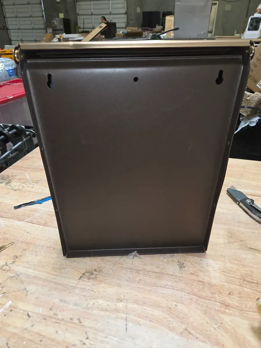 Designer Venetian Bronze with Brushed Brass, Medium, Steel, Locking, Wall Mount Mailbox - image 4