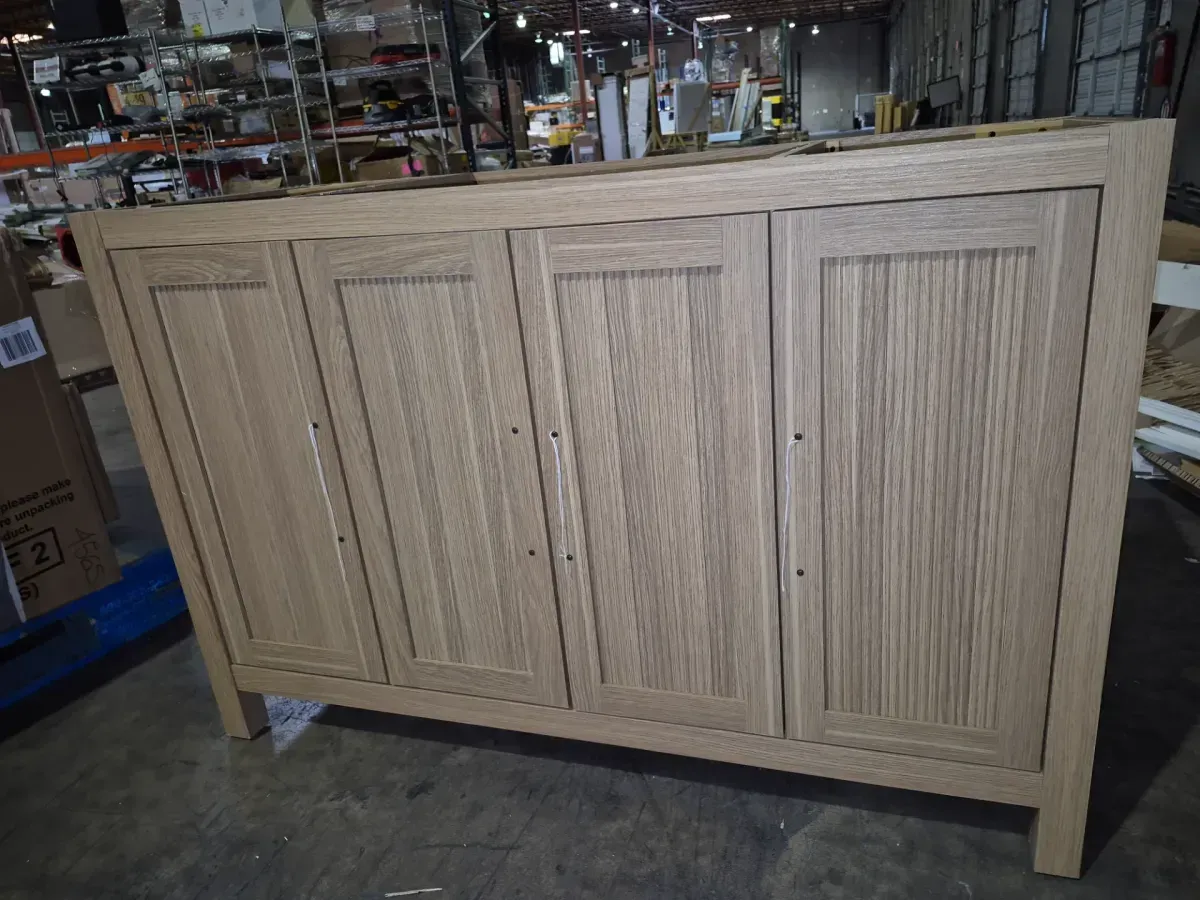*** It does not include the sink—it is just the cabinet.*** .Cargrove 48 in. Single Sink Oak Bath Vanity with White Resin Composite Top (Assembled) - image 2