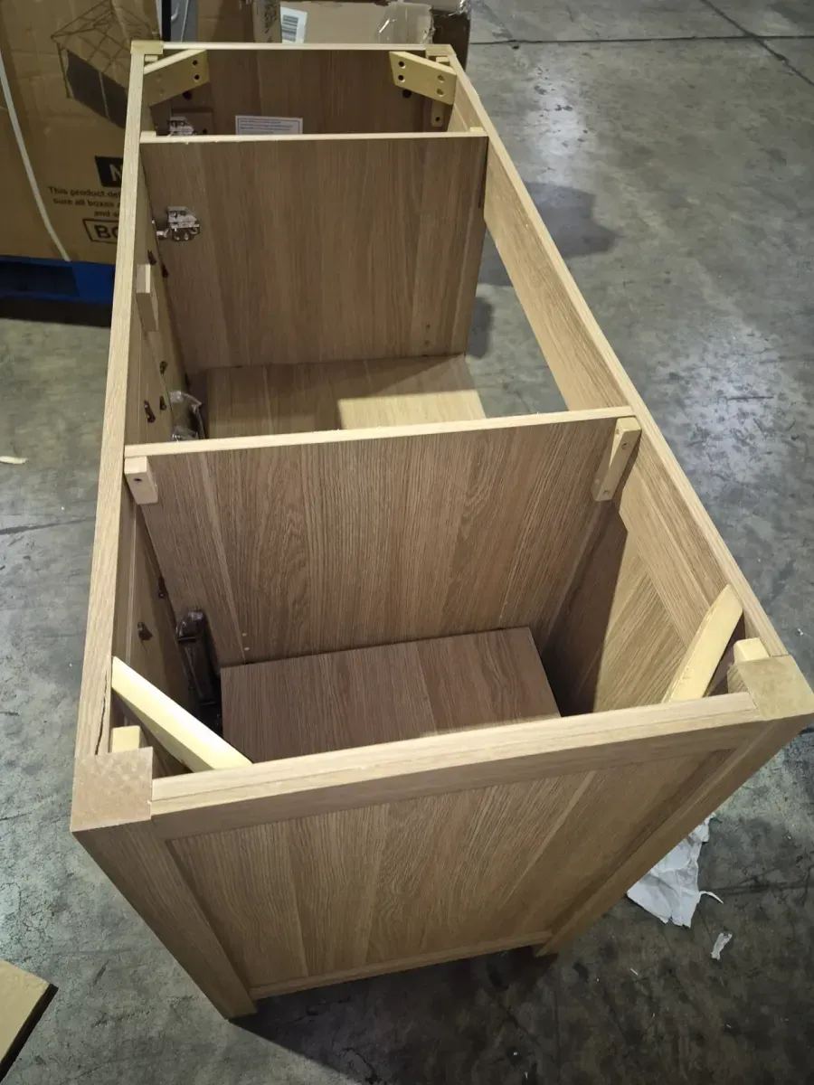 *** It does not include the sink—it is just the cabinet.*** .Cargrove 48 in. Single Sink Oak Bath Vanity with White Resin Composite Top (Assembled) - image 3