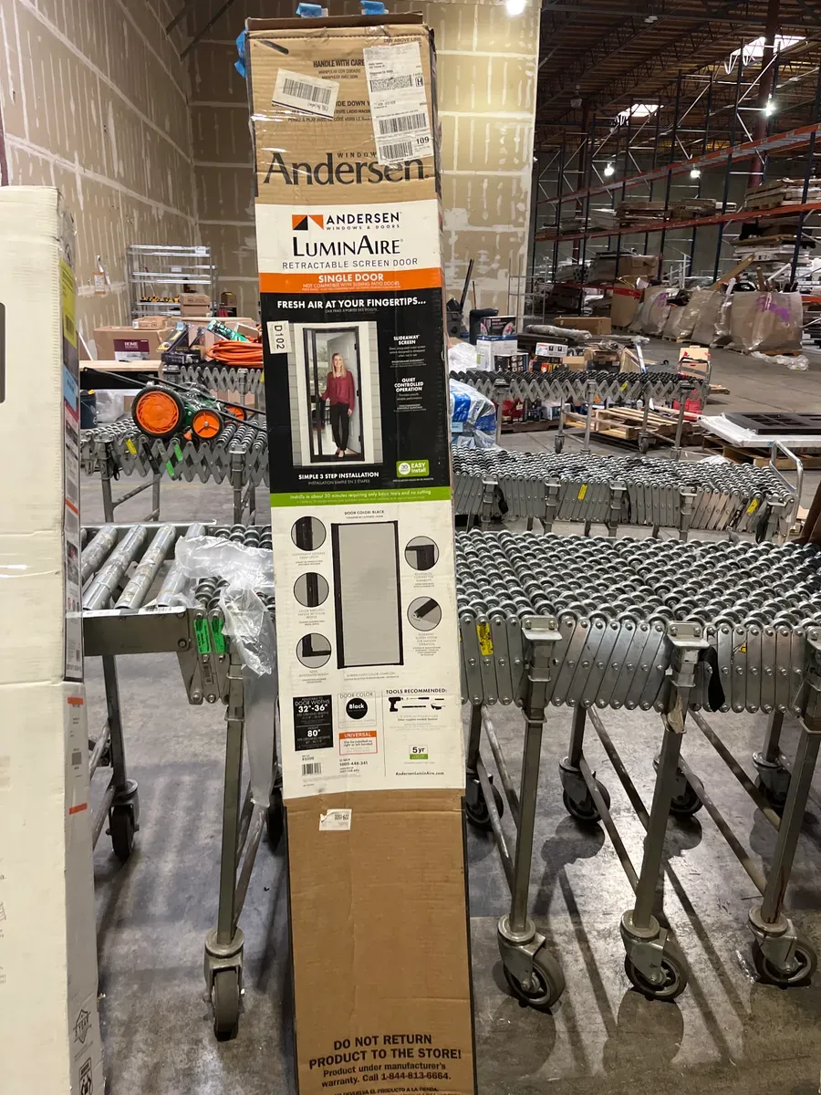 36 in. x 80 in. LuminAire Sandtone for Single Entry Door 32 in.-36 in. Universal Handed Aluminum Retractable Screen Door - image 2