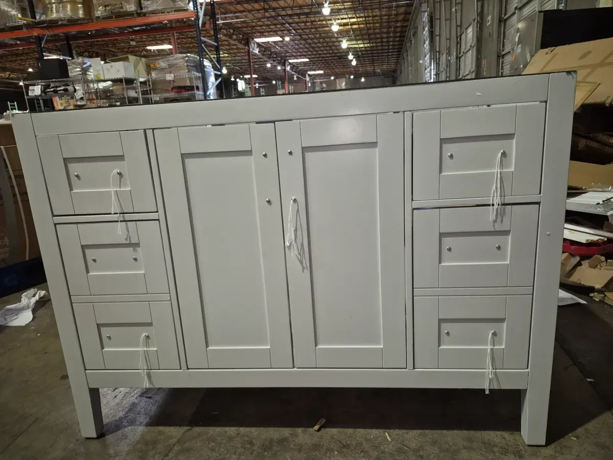 *** It does not include the sink—it is just the cabinet.*** Sepal 48 in. Single Sink Dove Gray Bath Vanity with White Engineered Marble Top (Assembled) - image 2