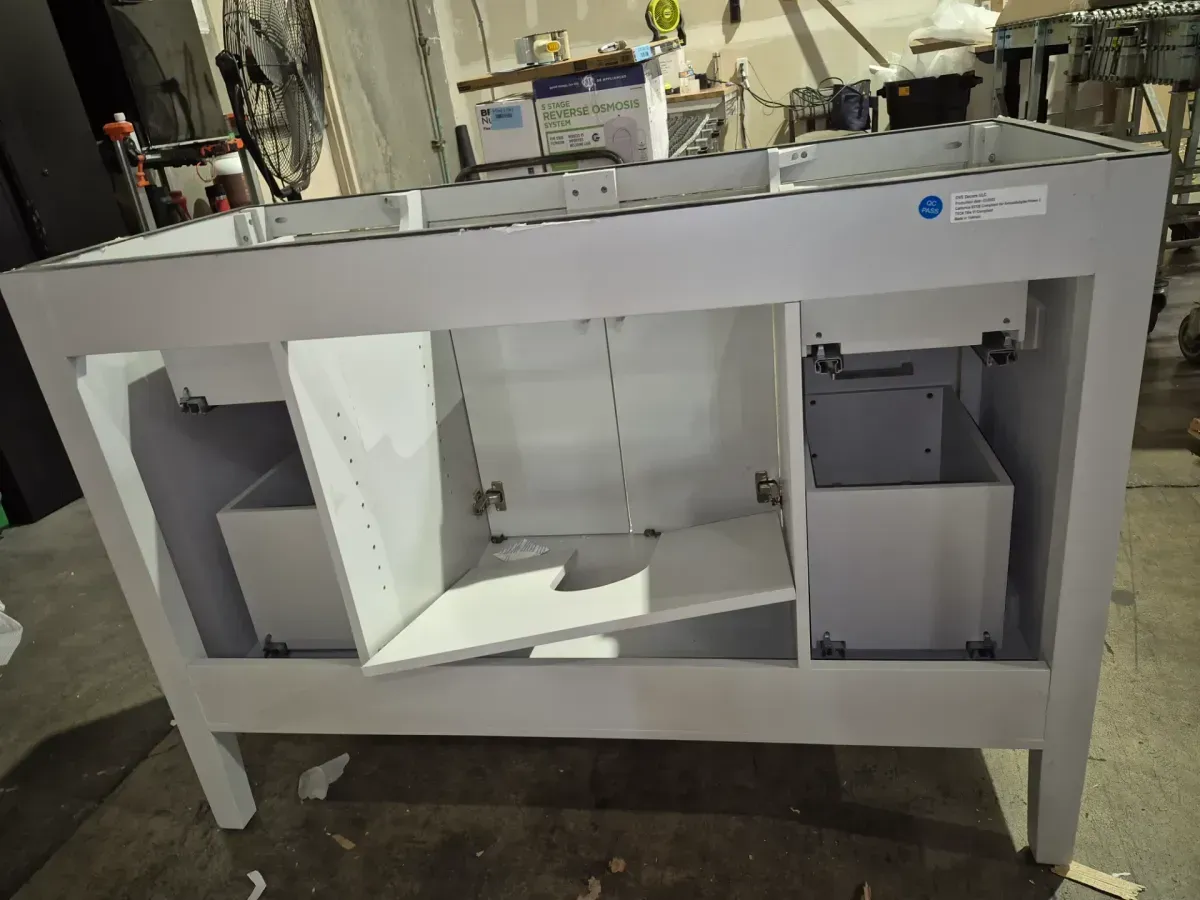 *** It does not include the sink—it is just the cabinet.*** Sepal 48 in. Single Sink Dove Gray Bath Vanity with White Engineered Marble Top (Assembled) - image 4