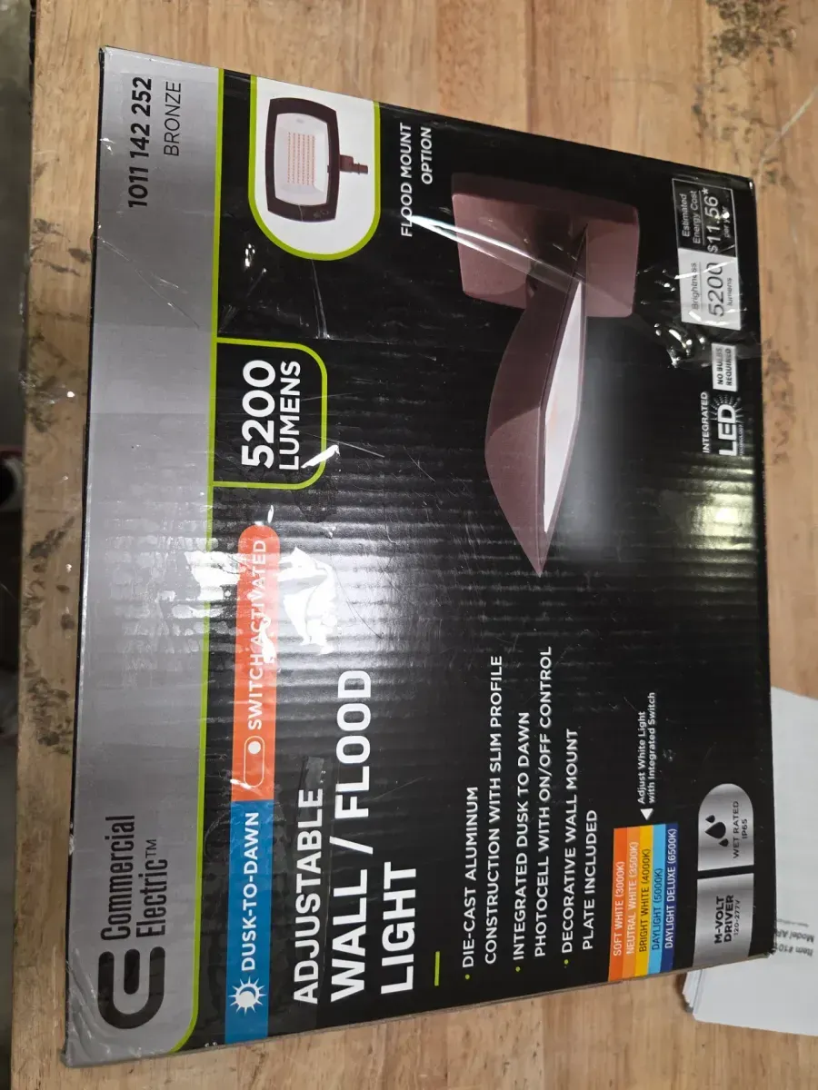 ARFL 250-Watt Equivalent, 5000-Lumens, Selectable CCT, Integrated LED, Arch Wall Flood Light, Bronze - image 5