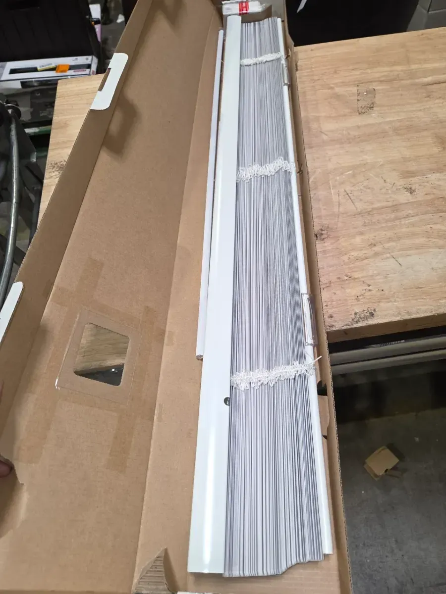 *** pack of 4***Cut-to-Width White Cordless 1 in. Blackout Vinyl Mini Blind - 35 in. W x 72 in. L - image 2