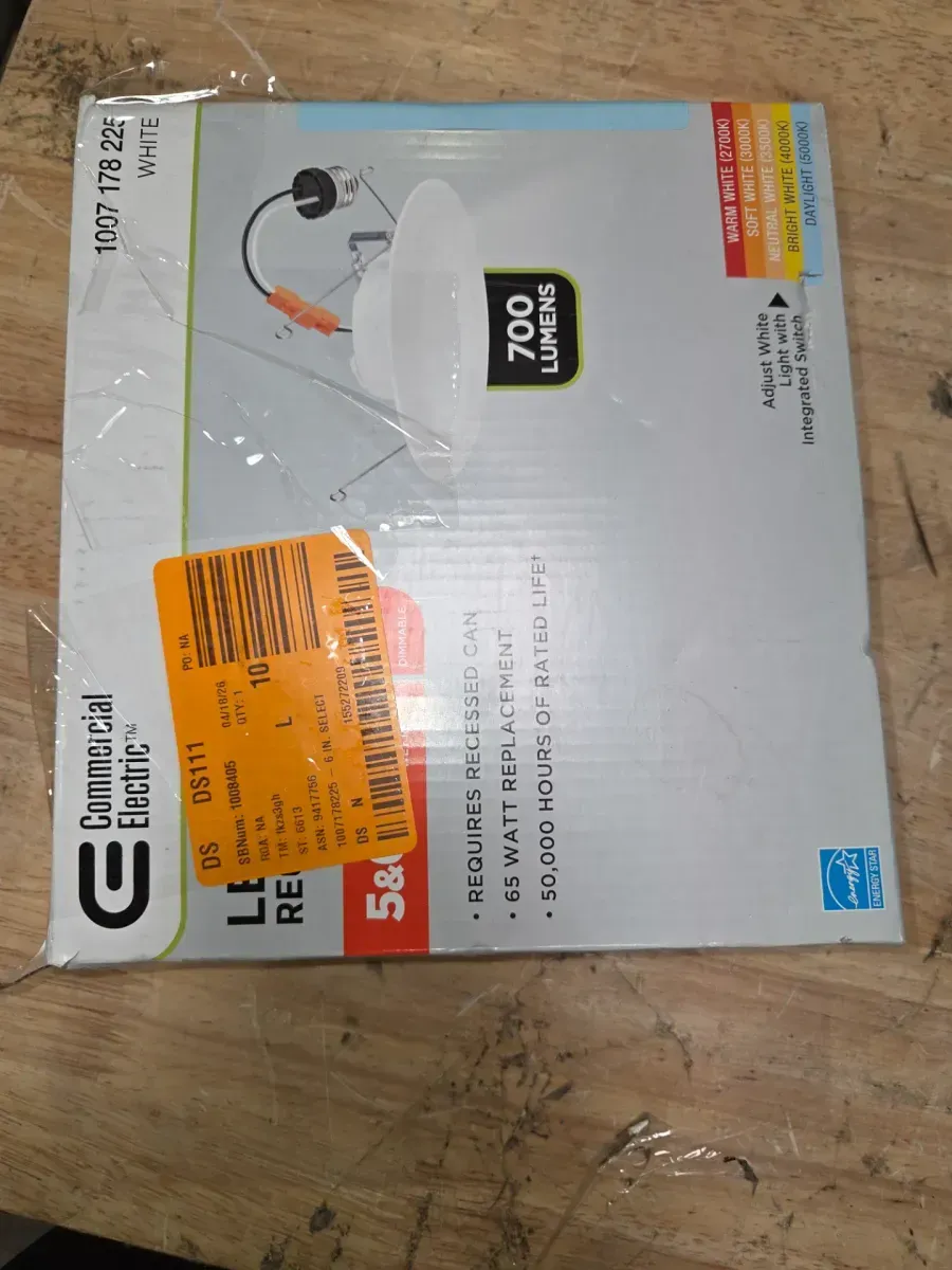 5/6 in. Integrated LED Recessed Retrofit Light Trim with Selectable Color Temperature CEC-T20, (1-Pack) - image 4