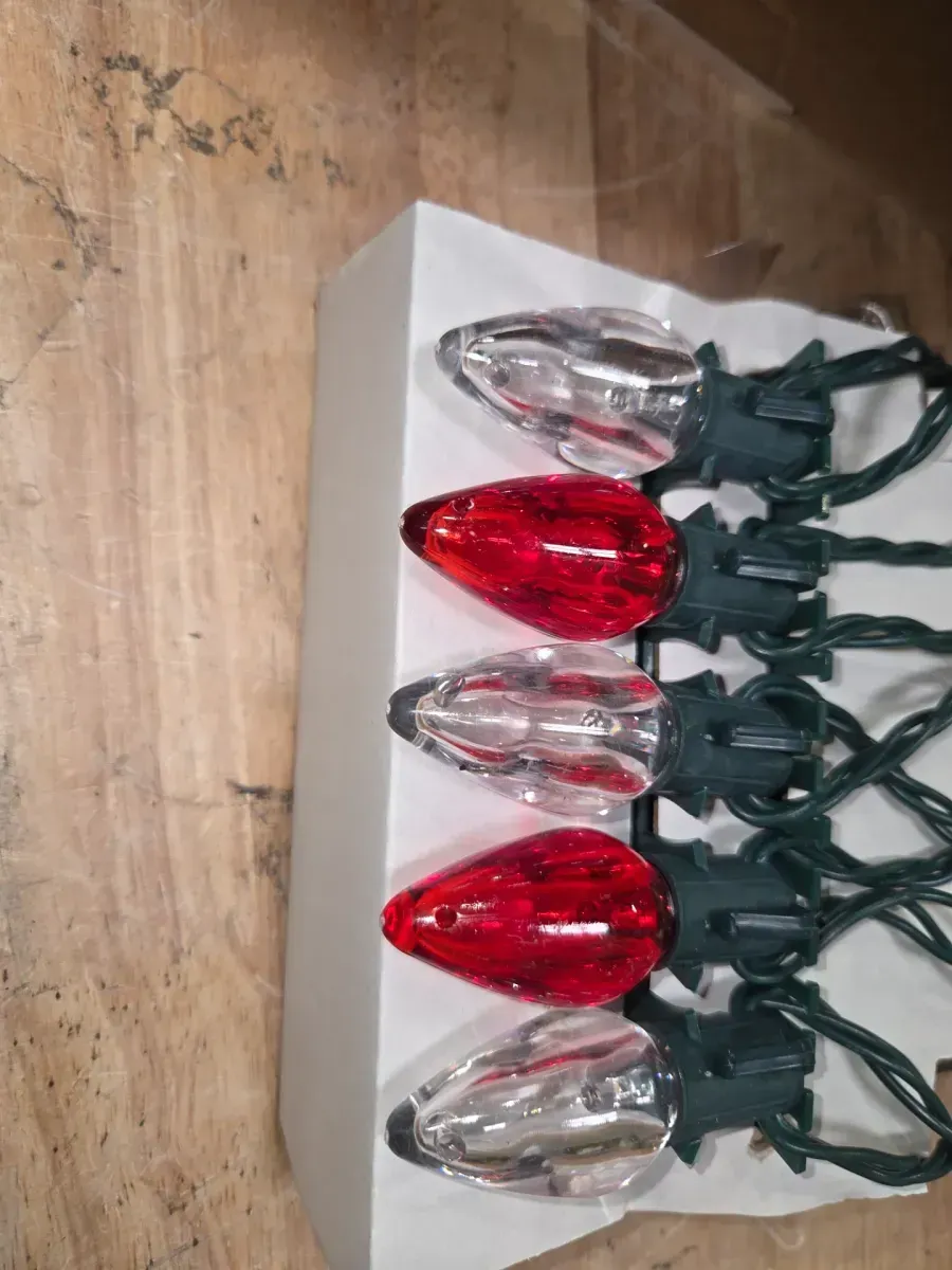 Home Holiday Accent 24L Red and Warm White Smooth C9 Steady Lit LED Lights Home Accents Holiday - image 1