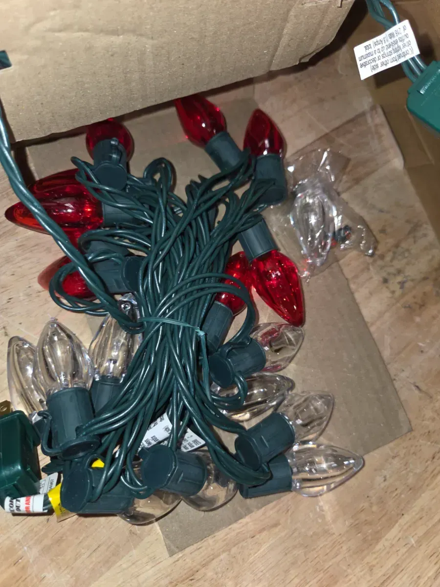 Home Holiday Accent 24L Red and Warm White Smooth C9 Steady Lit LED Lights Home Accents Holiday - image 2