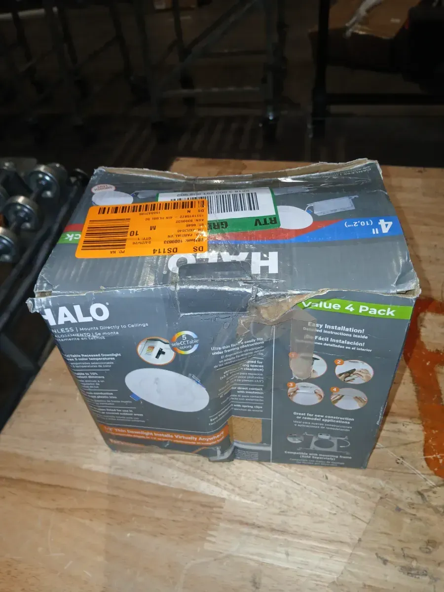 HLBSL 4 in. Can Less Integrated LED, 600 Lumens, 5CCT, White (4-Pack) - image 4