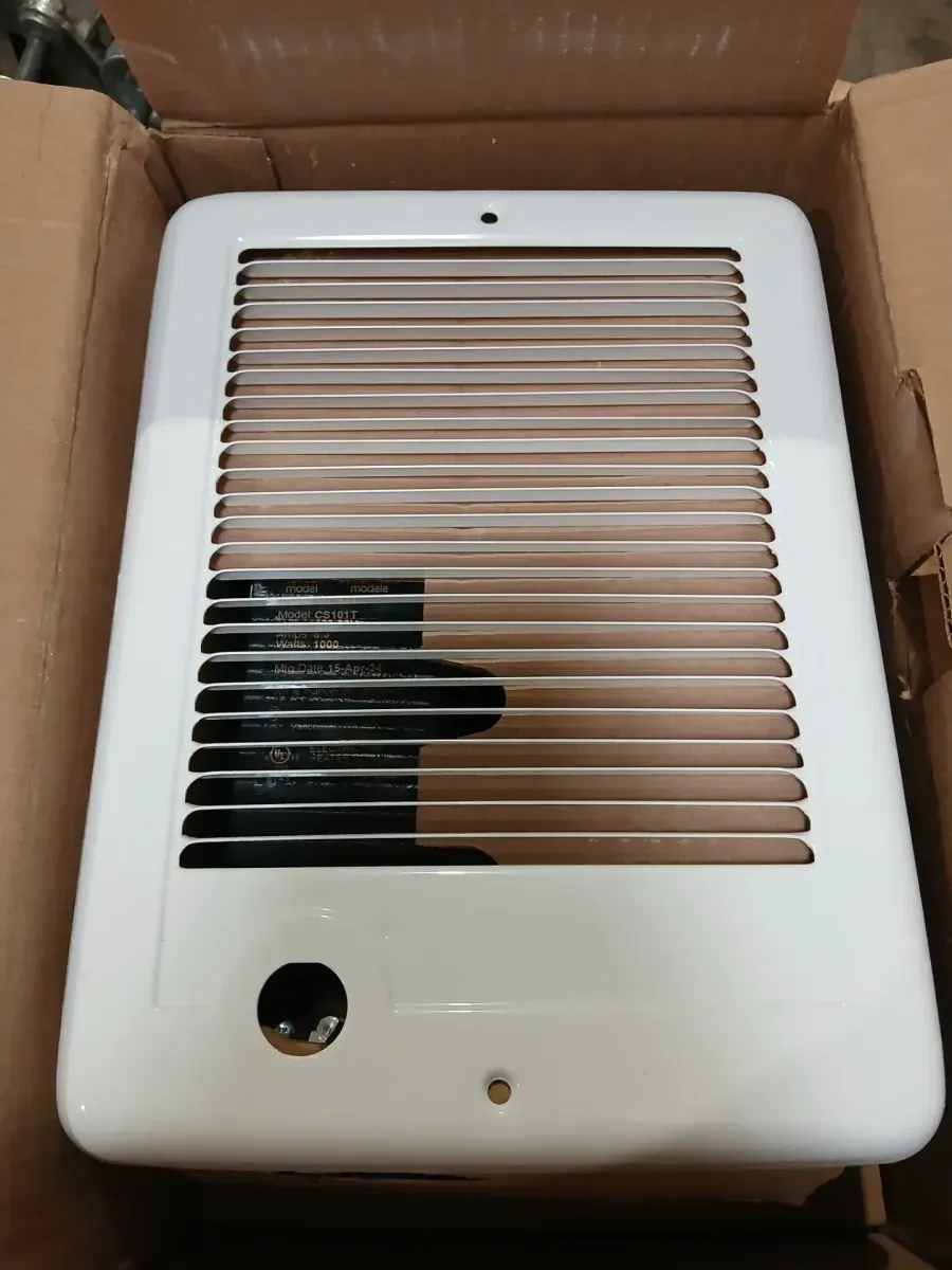 120-volt 1,000-watt Com-Pak In-wall Fan-forced Electric Heater in White with Thermostat - image 2