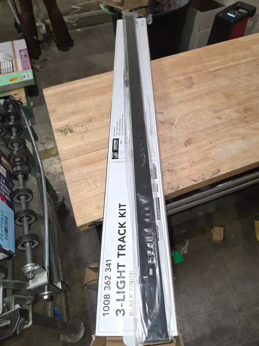 3.67 ft. Black Integrated LED Ceiling Mounted Hard Wired Linear Track Lighting Kit with Cylinder Heads 3-Light - image 2