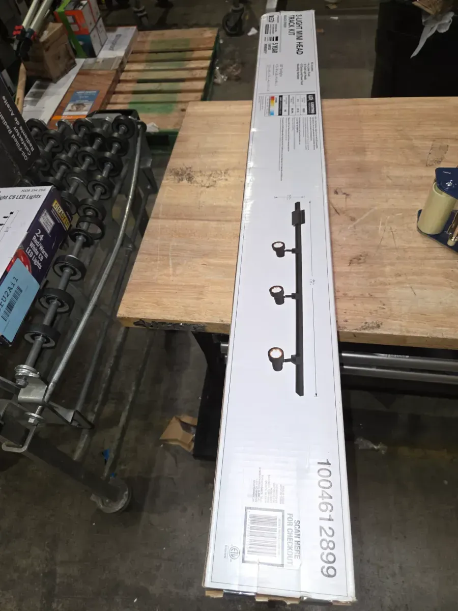 44 in. Black Integrated LED Linear Track Lighting Kit Mini Step 3-Light - image 6