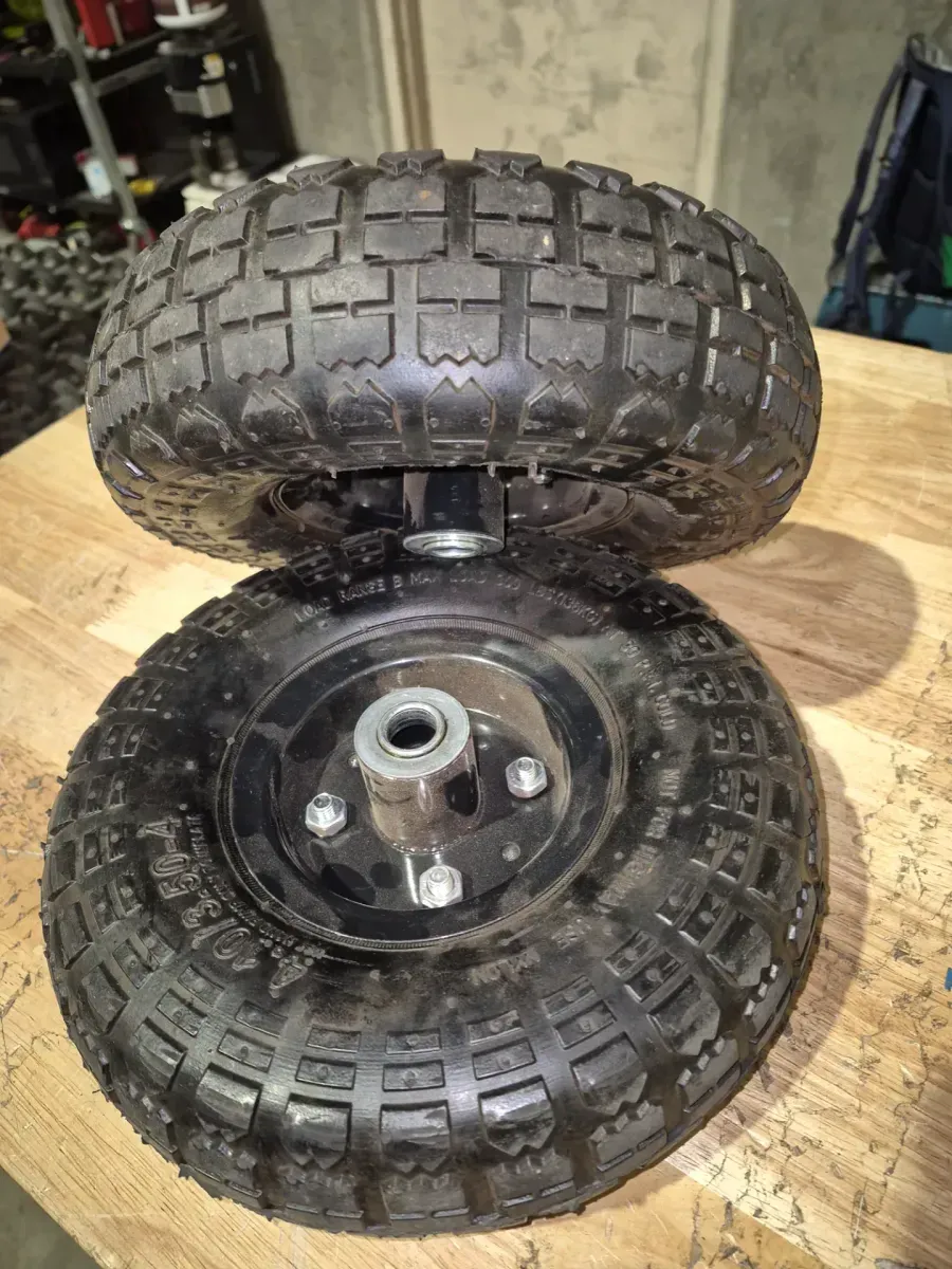 10" Flat Free Replacement Wheel for Garden Equipment 2-Pack - image 2