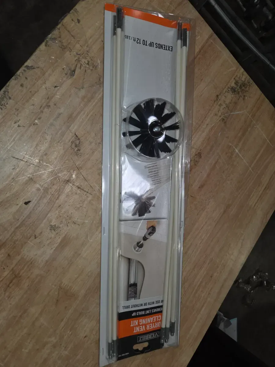 12 ft. Extendable Drill-Powered Duct Lint Brush Dryer Vent Cleaning Kit - image 3
