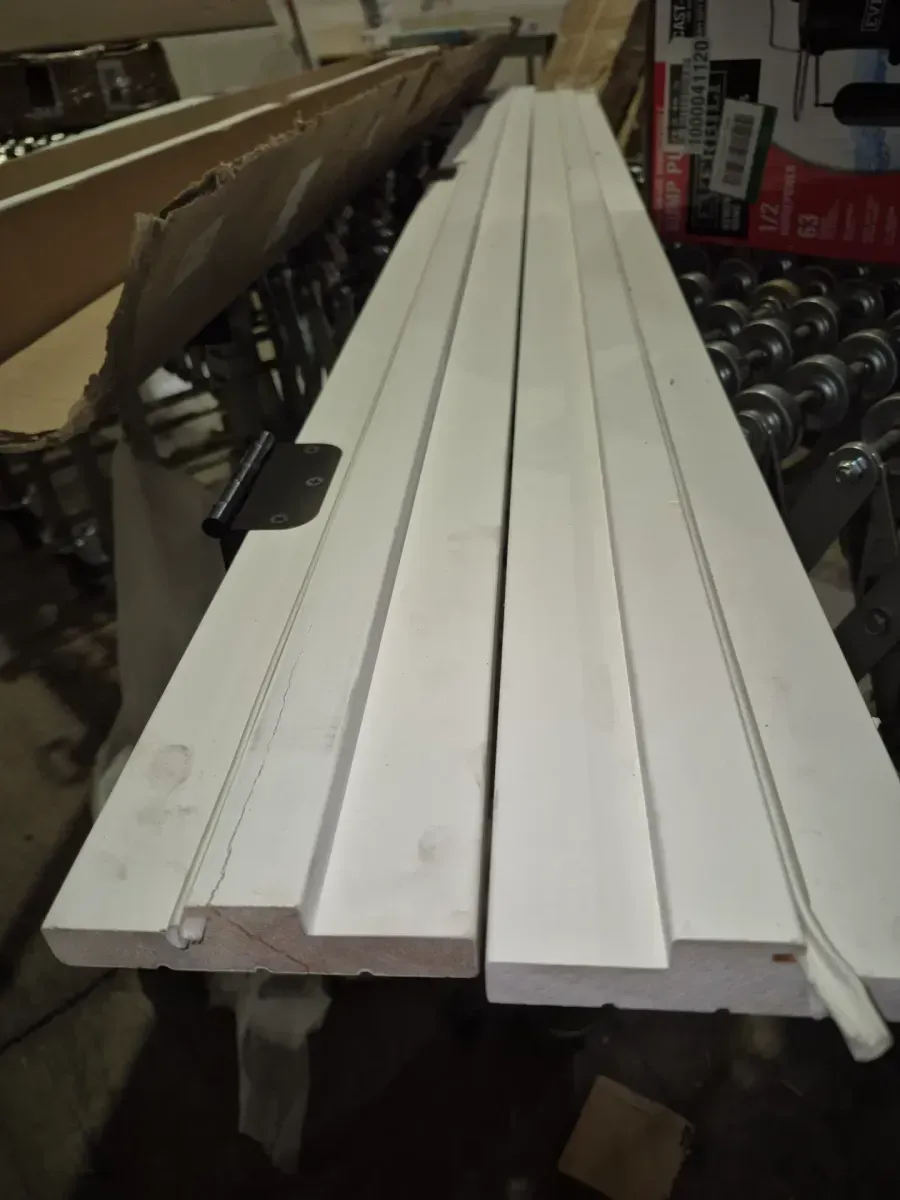 *** It is just the door frame; the door itself is not included.*** 72 in. x 80 in. Universal Handed 1/2-Lite Frosted Glass White Solid Core French Door with Quick Assemble Jamb - image 2