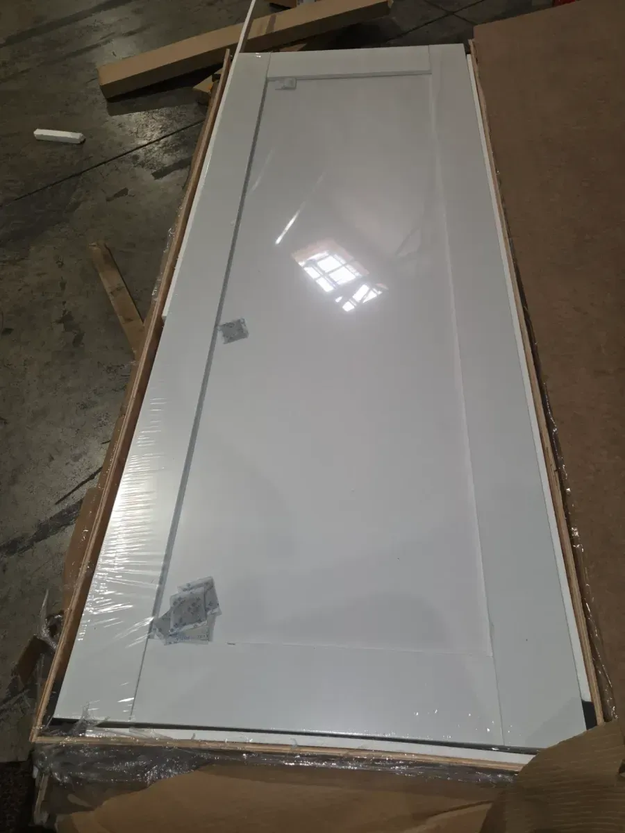 30in. x 80 in. 1-Lite Frosted Glass Right Handed White Solid Core Glass Single Prehung Interior Door with Weatherstrip - image 2